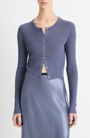 Vince Cashmere & Silk Rib Cardigan in Mauve Thistle at Nordstrom Rack, Size X-Large