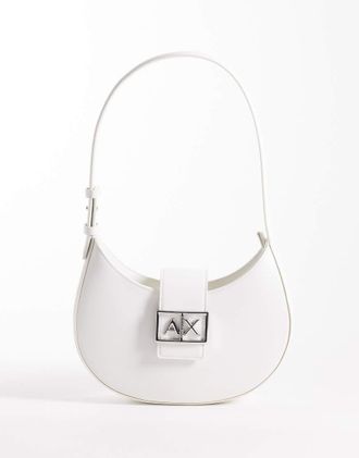 A|X Armani Exchange Jodie - Borsa da spalla bianco sporco con logo