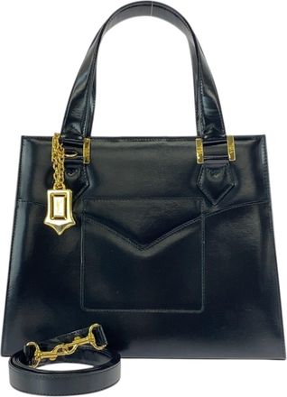 Saint Laurent Black Leather Shoulder Bag Tote Bag (Pre-Owned)