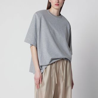 Frankie Shop T-shirt Hugo grigia m&eacute;lange con spalle imbottite