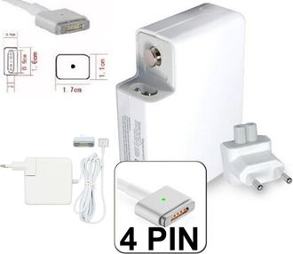 Trade Shop Trade Shop - Fuente De Alimentaci&oacute;n 60w Compatible Con Port&aacute;til Magsafe 2 Macbook Pro Retina 13 4 Pines