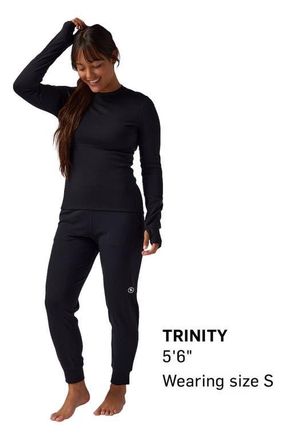 Backcountry Cedars Rws Merino Mid-Wt Baselayer Crew Top - Womens in Black at Nordstrom, Size X-Large