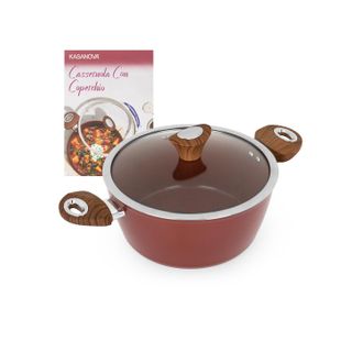 KASANOVA Casseruola 24 cm con coperchio burgundy New Ceramic