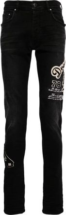 Amiri Black Skinny Jeans with Appliqué Detailing