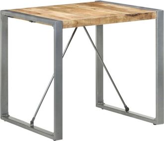vidaXL Mesa de comedor madera de mango rugosa 80x80x75 cm Vidaxl