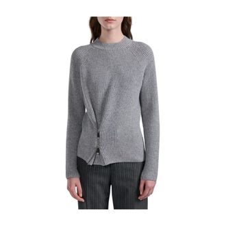 Barbara Bui Truien & Vesten, Dames, Grijs, S, Wol, Zipped Sweater