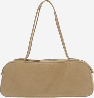 Khaite Womens Simona Shoulder Bag Beige Kid Leather (suede)