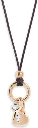 Open Edit Key to My Heart Cord Necklace in Gold- Silver- Black at Nordstrom