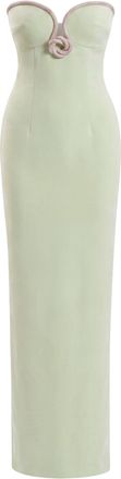 Saiid Kobeisy Strapless Green Midi Dress