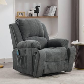Matteo Power Lift Recliner Chair - Heated Massage, Heavy Duty Fabric, Grey