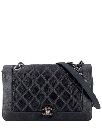 Chanel Black Bi-Quilted Leather Shoulder Bag (Authentic Pre-Loved)