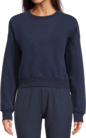 Beyond Yoga Luxefleece Crewneck Sweatshirt In Navy
