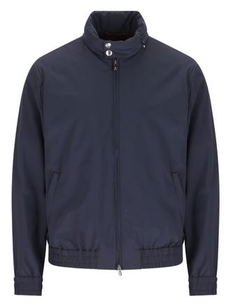 Brunello Cucinelli high-collar zip-up bomber jacket - men - Nylon/Elastane - 48 - Blue