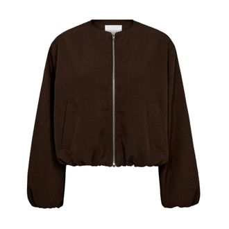 Co'Couture Jassen, Dames, Bruin, M, Ballon Rits Jas Luna CC Stijl