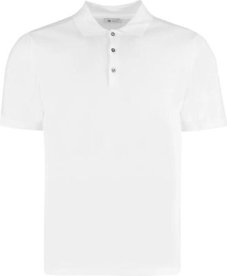 THE (ALPHABET) Cotton Knit Polo Shirt - Heren - Polos - Wit - 2XL - Katoen - Tops