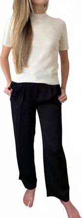 Current Air Zara High Waisted Relaxed Leg Trousers In Black