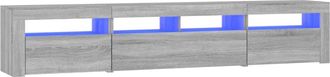 vidaXL Vidaxl - Mueble De Tv Con Luces Led Gris Sonoma 210x35x40 Cm