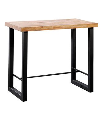 Home Heavenly Mesa alta industrial 100 cm altura x 120x70 cm, roble nordish y negro
