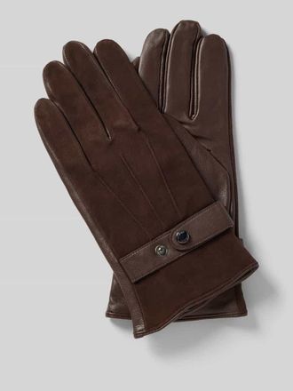 Joop Handschuhe aus Schafsleder mit Riegel in Dunkelbraun, Gr&ouml;&szlig;e M
