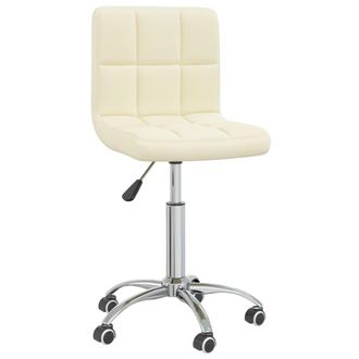vidaXL Silla De Comedor Giratoria Tela Color Crema Vidaxl