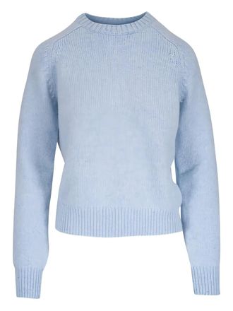 Khaite Nera ribbed crew-neck top - women - Cashmere - L - Blue