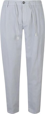 Eleventy Pantaloni - Heren - Slim Fit Broeken - Blauw - W32 - Leer - Broeken