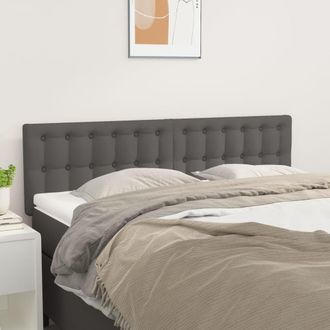 vidaXL Cabeceros 2 Unidades Cuero Sint&eacute;tico Gris 72x5x78/88 Cm Vidaxl