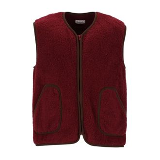 Amish Gilet in lana sherpa Yellowstone - - Jackets - Donna - Rosso - 2XL