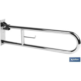 cofan Barra Abatible Para Apoyo Con Accesorio De Papel Higienico 74 Cm