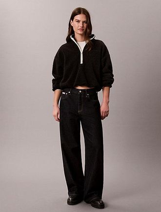 Calvin Klein Sudadera De Borreguito Con Cremallera De Un Cuarto