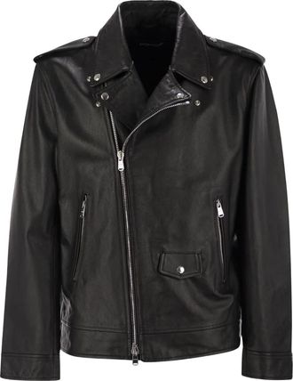 Dondup Giacca biker in pelle - Nero