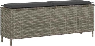 vidaXL Vidaxl - Panca da Giardino con Cuscino Grigio 110x30x40,5 cm Polyrattan