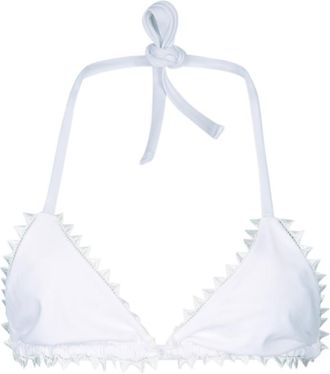 Jacquemus White Halter Neck Triangle Bikini Top
