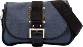 Fendi Pre-owned Cross Body Bags, female, Blue, Size: ONE SIZE Pre-owned Denim Crossbody Bag
