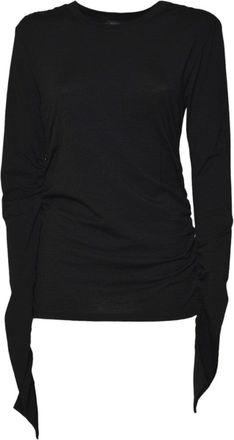 Our Legacy Long-Sleeve Fitted Black Sweater With Ruched Detailing