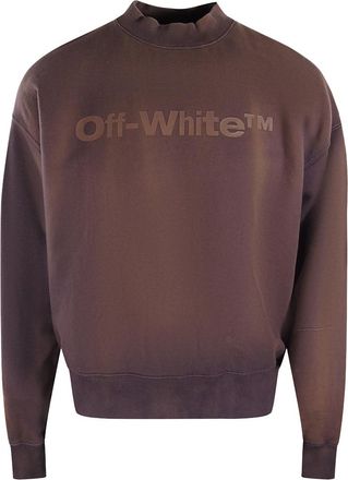 Off-white Gebroken wit waslogo skate-fit aubergine paars sweatshirt