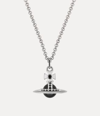 Vivienne Westwood New Tiny Orb Pendant Necklace Platinum-black-cz-jet-crystal Platinum-black-cz-jet-crystal Women
