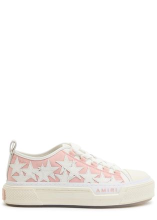 Amiri Court Low Appliquéd Leather Sneakers - White And Pink - 39 (IT39 / UK6)
