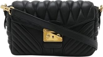 Miu Miu Pre-owned Nappa Biker 2way schoudertas - Dames - Vintage Schoudertas - Zwart - ONE Size - Leer - Vintage