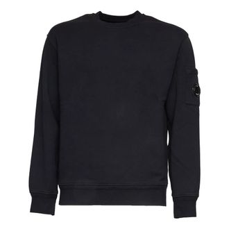 C.P. Company Round-neck Knitwear, male, Blue, Size: XL Pocket Sweatshirt