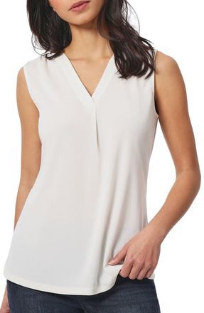 Jones New York Pleated V-Neck Crepe Tank in Nyc White at Nordstrom, Size X-Small