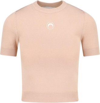 Marine Serre Cropped Short-Sleeve Sweater