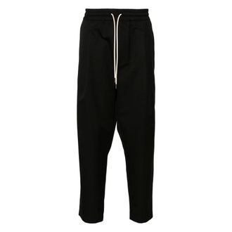 Dr&ocirc;le de Monsieur Sweatpants, male, Black, XL, Black Cropped Trousers