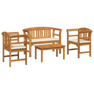 vidaXL Conjunto De Sal&oacute;n Rosa Del Jard&iacute;n 4 Pcs Madera De Acacia S&oacute;lida Vidaxl