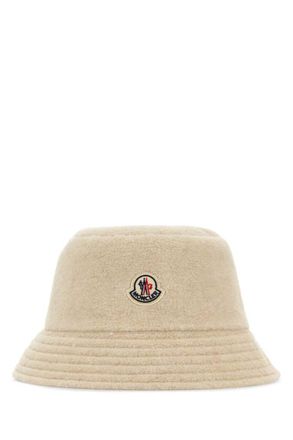 Moncler Light Beige Logo Reversible Bucket Hat