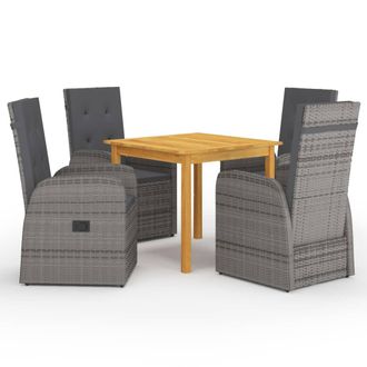 vidaXL Juego De Comedor Para Jard&iacute;n 5 Piezas Gris Vidaxl