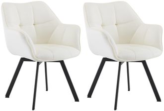 Clp Clp - Lote De 2 Sillas De Comedor Jordi Terciopelo Crema