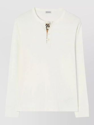 Burberry slim cotton jersey shirt check placket