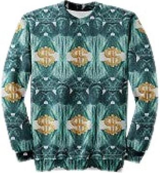 IMPURE Crewneck Sweatshirt America All Over Unique - Heren - Sweatshirts - Groen - L - Hoodies & sweatvesten