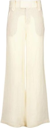 Johanna Ortiz Broeken, Dames, Beige, M, Linnen, Wijde Linnen Broek